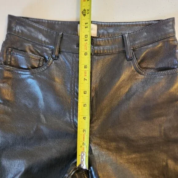 Aritzia Wilfred The Melina Pant Black Vegan Leather Straight Leg Pants High Rise - Picture 9 of 11